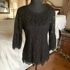Isaac Mizrahi Black‎ Lace Blouse